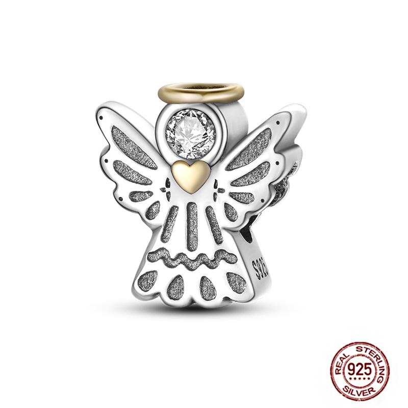 Charms Plata De Ley 925 copper Original Devil's Eye Perfume Bottle Bow Silicone Spacer Beads Women Bracelet DIY Zircon Pendants