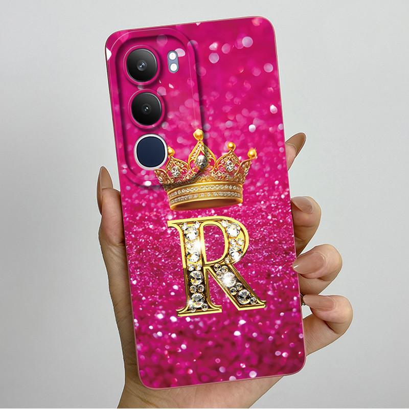 Pro Vivo Y19s 4G Pouzdro Koruna Počáteční Písmeno Měkký Silikonový Ochranný Zadní Kryt Pro Vivo V2419 Coque pro VivoY19S Y 19 s Fundas