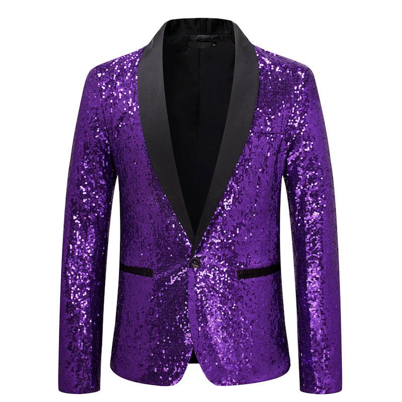 Multi Colors Men's Pearl Plate Suit Sequin Blazer Blue Silver Red Sparkly Glitter Jacket Wedding Party Stage Clothes for Men