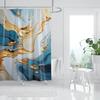 Marble Texturxury Bathroe Luom Shower Curtain Modern Polyester Fabric Shower Curtain Bathtub Accessories Bath Screen with Hooks