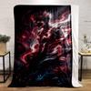 "Fiery Demon Warrior Design Blanket Art Flannel blanket for bedroom, living room, sofa, and nap sofas"