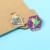 Funny Sporty Yoga Fitness Design Enamel Brooches Cute Treadmill Running Girl Women Golden Pins Health Clubs Badge