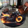 3D Retro Vintage Motorcycle Cartoon Round Area Carpet Rug for Living Room Bedroom Kid Playroom Decor,Pet Area Rug Non-slip Gift
