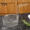 Portable Deep Frying Basket Stainless Steel Basket, with Handle, Heat Resistant Mesh Strainer, Durable Compact Folding Fryer Multi Use Tool,
