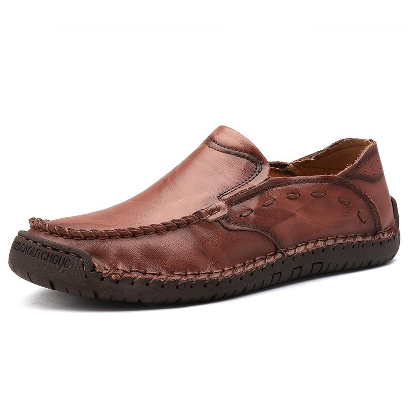 Spring and Autumn New Casual Leather Shoes Men's Genuine Leather Slip-on Men's Driving Soft Leather Soft Bottom Plus Size Men's Shoes Trend