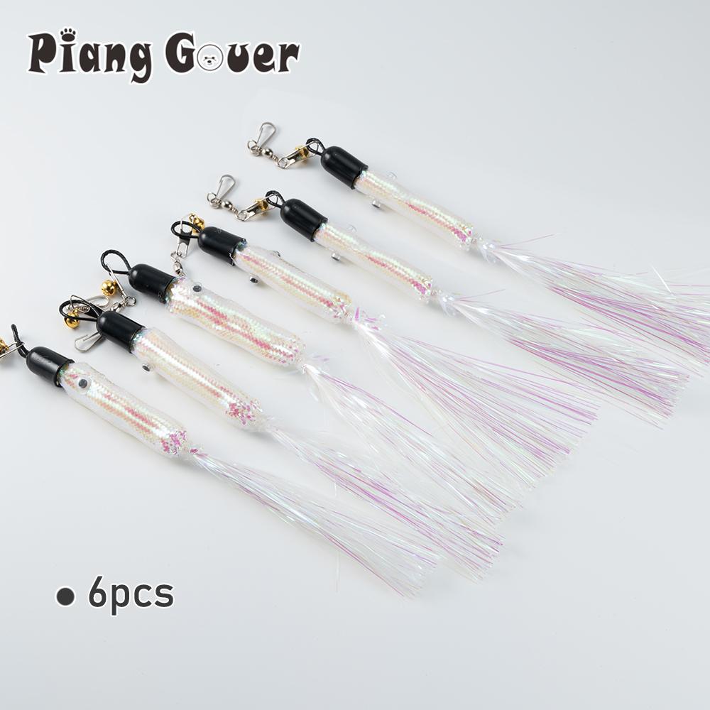 Tassel Fish Replacement Head for Simulated Small Silver Fish Cat Teaser Pet Toy Supplies