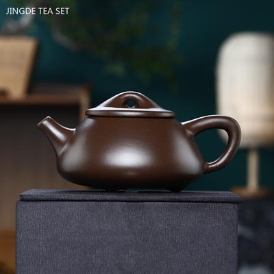 210ml Raw Ore Zhu Mud Stone Scoop Kettle Yixing Purple Clay Tea Pot Master Handmade Ball Hole Filter Teapot Zisha Tea Maker