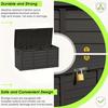 75 Gallon Large Outdoor Deck Box with Lockable Lid & Heavy-Duty Hinged Door - White/Green Heavy-Duty Plastic Storage Container,