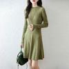 Women Sweater Dress 100% Wool TIDENOVEL O-neck Knit Long Pullover Winter Jumpers Wool Long Dress Female