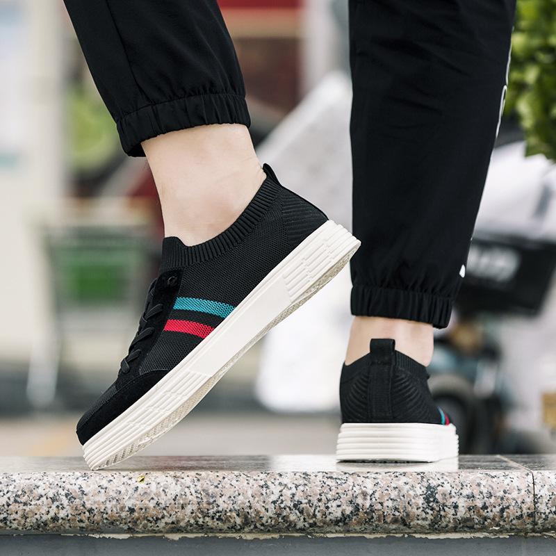 Buty Męskie Jesień Nowe Latające Tkane Cienkie Modne Buty Skarpety Usta Lenistwo Buty Materiałowe Męskie Buty Codzienne