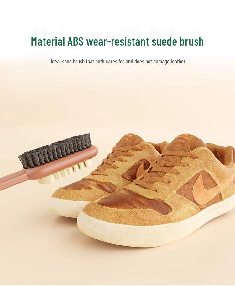 Double-Sided Suede Shoe Brush & Rubber Eraser - Quickly Removes Stains, Soft Bristles Protect Shoes.