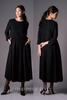 Lecqueur Black Formal Mourning Long or Midi Elastic Women's Dress, Washable, Length, Waist, One-Piece Suit, 5560003-12
