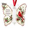 Festive Tree Hanging Decor Butterfly Cash Gift Ornament, Christmas Money Holder with Gifts for Family Friends Print, Acrylic Pendant Surprise Giving,