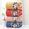 Premium Coral Fleece Absorbent Bath Towel - Thick, Non-Cotton, Floral Design for Adults