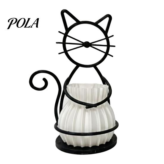 Textured Flower Pots Cat Pot Holder, Multifunctional Desktop Vase Pen Organizer for PLA Small Plants, Minimalist Stand with Pots, Home Decor