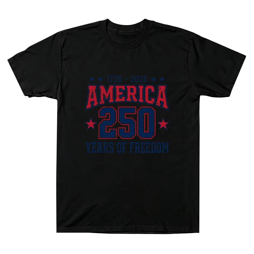 Freedom 250 T-shirt 2026-250 Years of Freedom Retro Graphic Print T Shirts Women Men High Quality Oversized Tshirt
