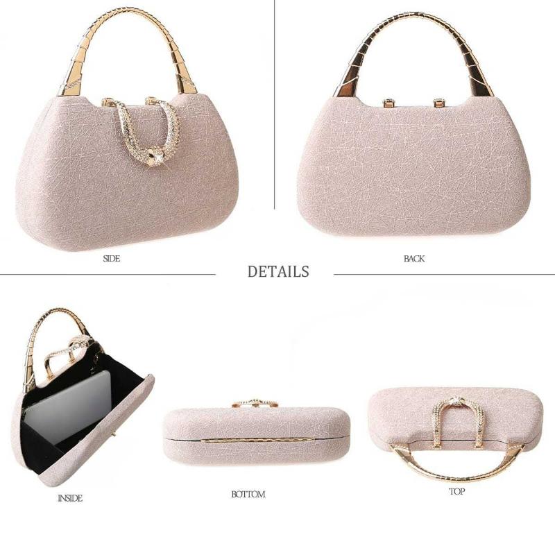 WTEMPO Brand Fashion Slim Flashing Handheld Dinner Bag Premium Texture Women Handheld Bag Dress Party Matching Small Square Bag