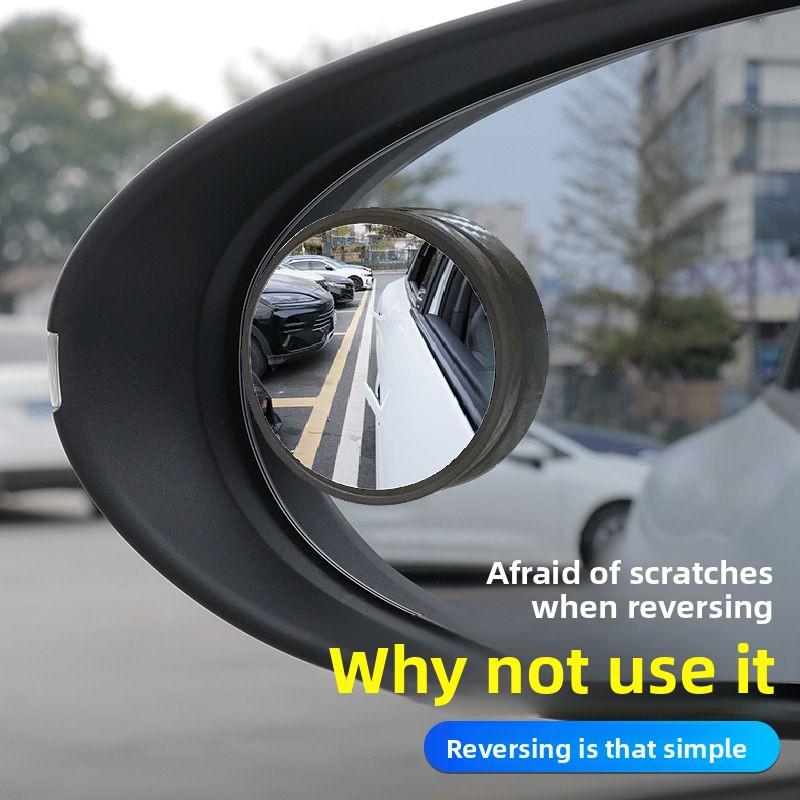 Car Reversing Small Round Mirror,Reversing Parking Auxiliary Mirrors,Wide-angle Convex Surface Rearview Mirror Blind Spot Mirror