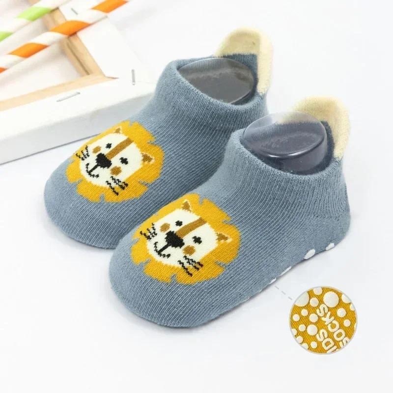 New Winter Spring Anti Slip Baby Socks Cute Cartoon Animal Letter Print Toddler Kids Floor Sock Rubber Soles Baby Boy Girl Socks