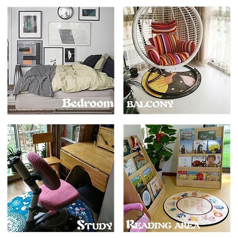 Animal Circular Rug - Office Decorative Carpet For Living Room Bedroom Door Mat Floor Rug Computer Chair Area Rug