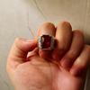Retro Red Crystal Ring For Men Zinc Alloy Color Punk Gothic Rock Hiphop Ring Biker Accessories Handmade Designer Zircon Lovers Gift