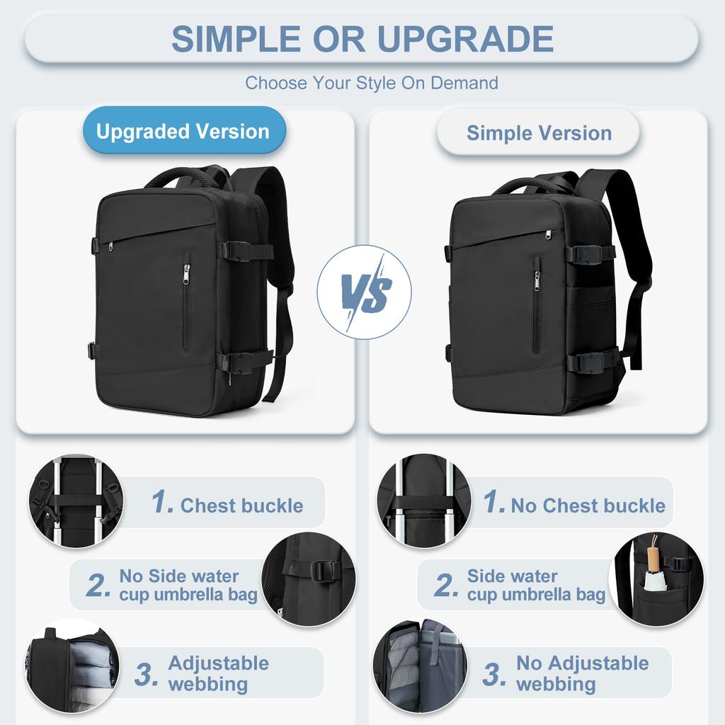 Hand Luggage Travel Bag Backpack Travel Cabin Airplane 40x20x25 Women's Men's Laptop Bag Business Work Backpack Ryanair Backpack