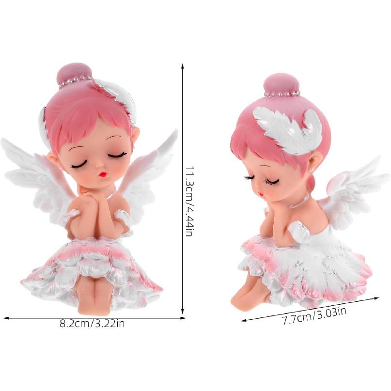 Luxshiny Girl Figurine Ballet Dancer Statue Art Sculpture Vinyl Angel Figure for Home Desk Car Cake Decoration