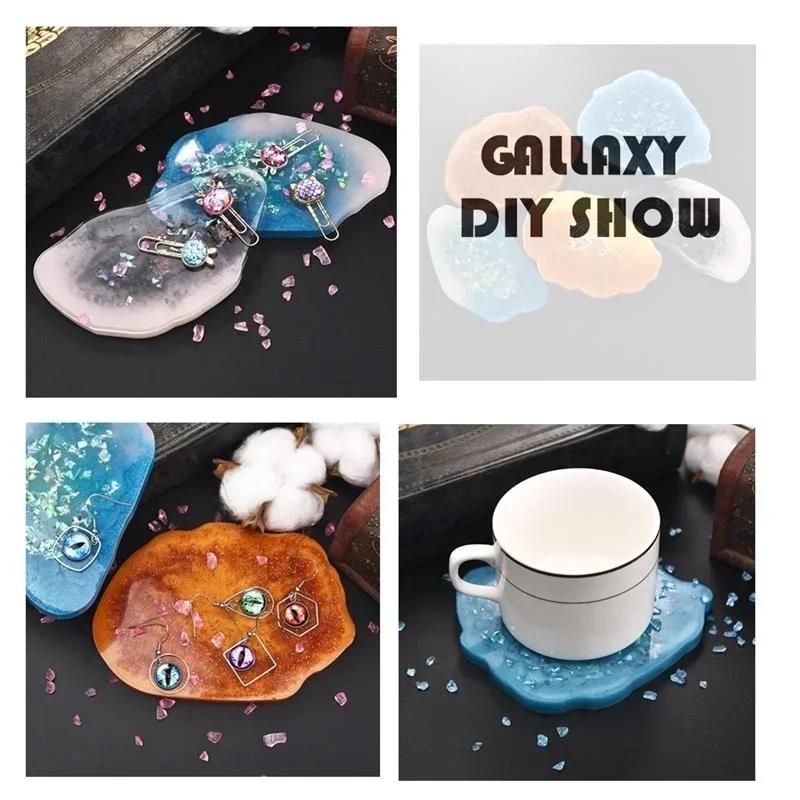 Creative Handmade DIY Crystal Drip Mold Cloud Coaster Mirror Irregular Silicone Mold Resin Jewelry Jewelry Tools Accessories