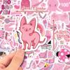 100 Adesivos Pequenos Tamanho 4cm Rosa Mistura e Combine VSCO Cor Mistura e Combine Rosa Adesivos Grafite Estilo Menina