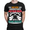 Never Underestimate An Old Man With A Bass Guitar Funny Mens T-Shirts Top #TA-89