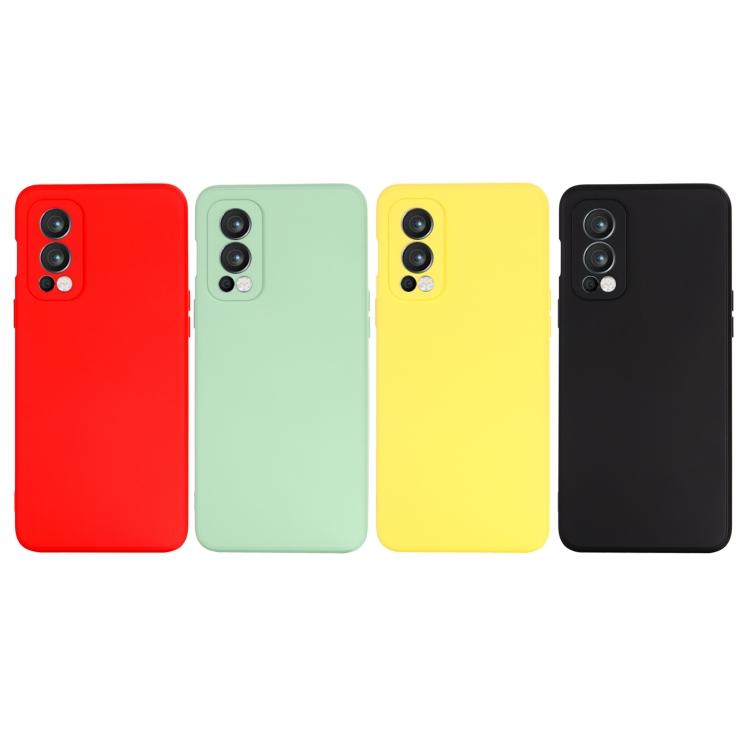 For OnePlus Nord 2 5G Solid Color Liquid Silicone Shockproof Full Coverage Protective Case