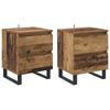 Nightstand Set of 2 Reclaimed Wood Look 40 X 35 X 50 Cm Engineered Wood