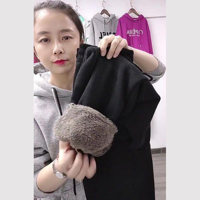 

Women s High Waist Velvet-Lined Wool Harem Sweatpants - Winter Warm, Tapered Fit M