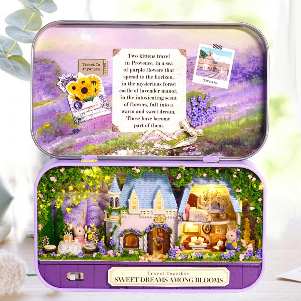 DIY Wooden Doll House Box Miniature Toy with LED Light Decoration Birthday Christmas Gift Toys for KidQ-010