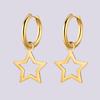 Stainless Steel Star Drop Earrings Women Girls Gold Color Hoop Earrings Minimalist Wedding Jewelry Gift for Friends