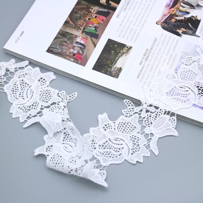Kledingaccessoires Nieuw Melkzijde Kant, Geborduurd Kant Geborduurd Wit Driedimensionaal Kant