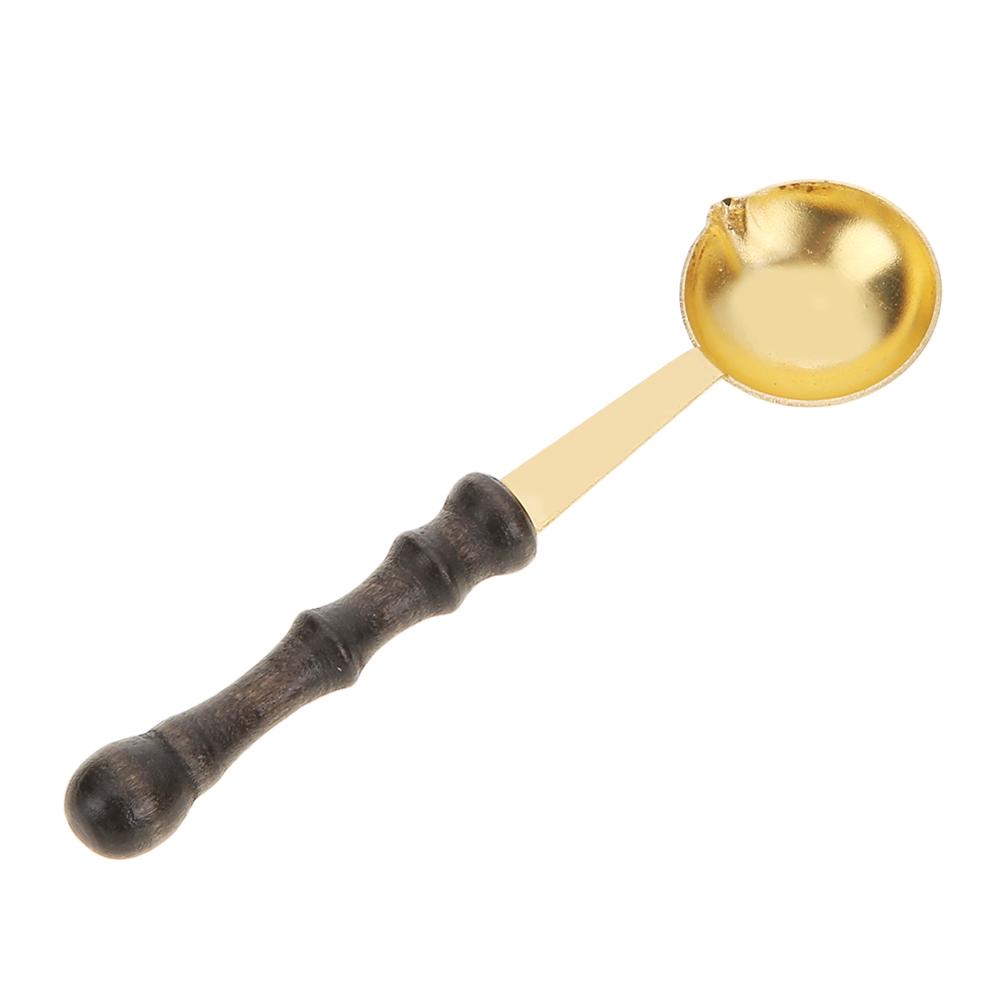 Anti-Hot Sealing Wax Spoon Sealing Stamp Wax Melting Spoon Vintage Wood Handle Sealing Wax Spoon Stamps for Scrapbooking
