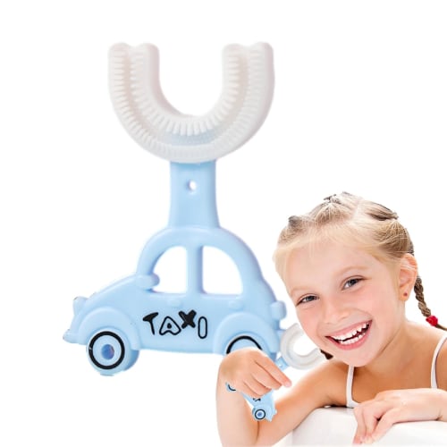 Yulokdwi U-Shaped Silicone Toothbrush, Toddler Toothbrush | Full Mouth Toothbrush with Soft Silicone Bristles, Oral Care for Boys, Girls, Kids, and To