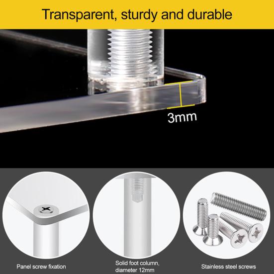 Stojanový regál Stohovatelná vícepatrová police Akrylový organizér Odolná proti skvrnám Výstavní police Kuchyňská spíž Koupelnová deska Organizér