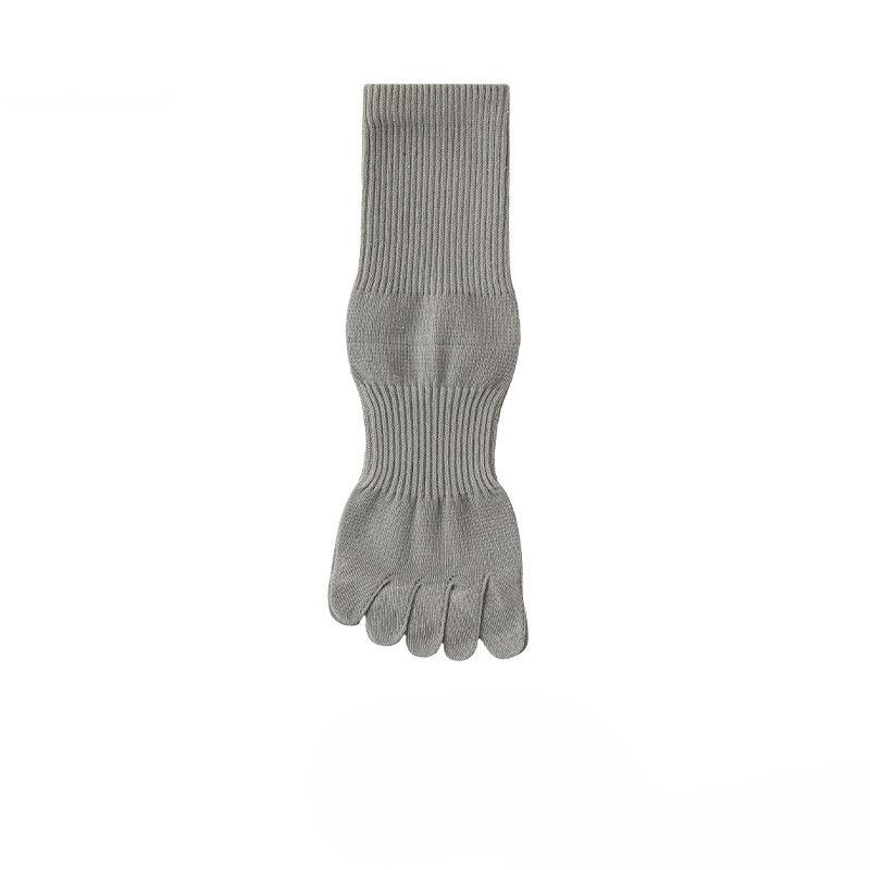 Female Spring and Autumn Antibacterial Movement Breathable Sweat Absorption Boneless Five Finger Tube Cotton Socks