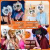 20 Pcs Face Cushion Kit Fox Cat Face Cushion DIY Halloween Masquer Set with Paint And Brush Make-up Party Prop for Dancing Party