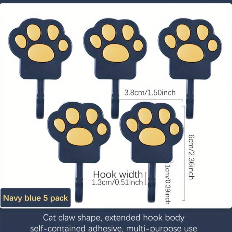 5PCS Cute Cat Claw Adhesive Hooks, Strong Self-adhesive, Wall-friendly No Damage, Great for Keys and Small Items In Bathroom, Dorm and Home.