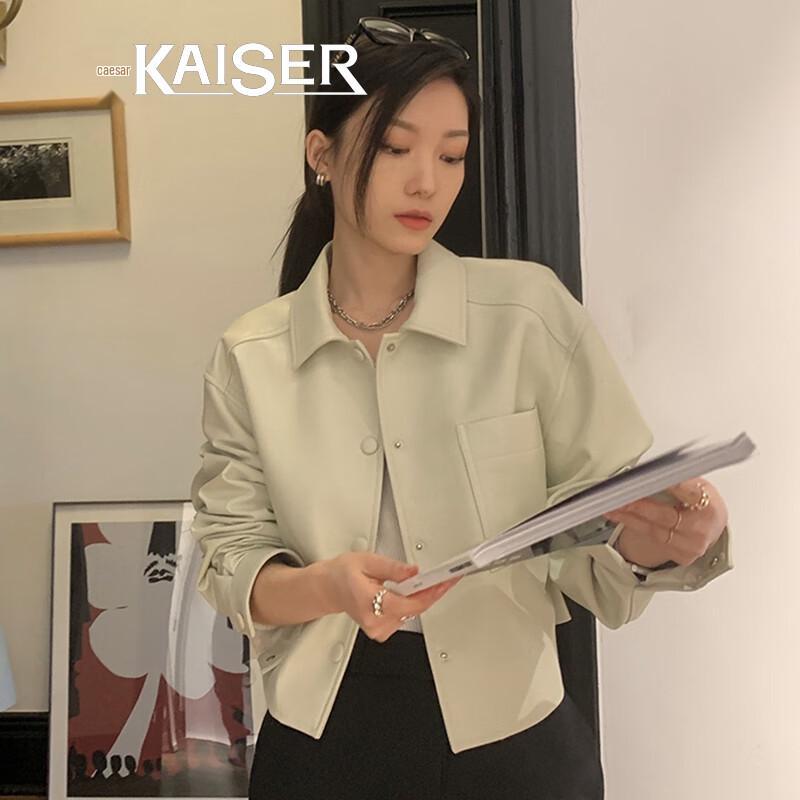 

Kaiser Women s Genuine Leather Single-Breasted Jacket XL