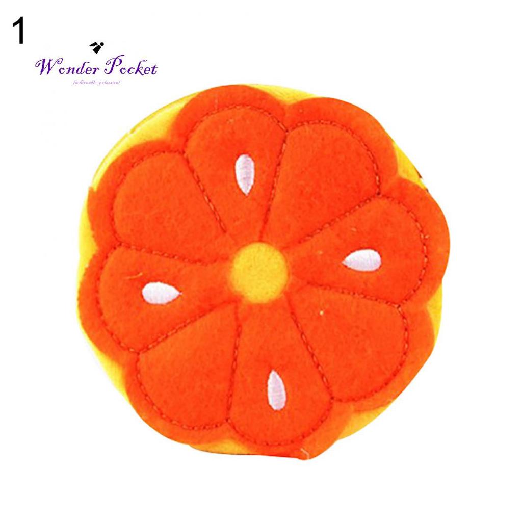 Wonder Pocket Watermelon Orange Fruit Shape Plush Keychain Pendant Coin Pocket Pouch Purse