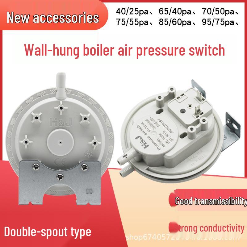 Universal Gas Water Heater Pneumatic Wind Pressure Switch for E4 E5 Fault Repair, Fits Wall-Mounted Boilers