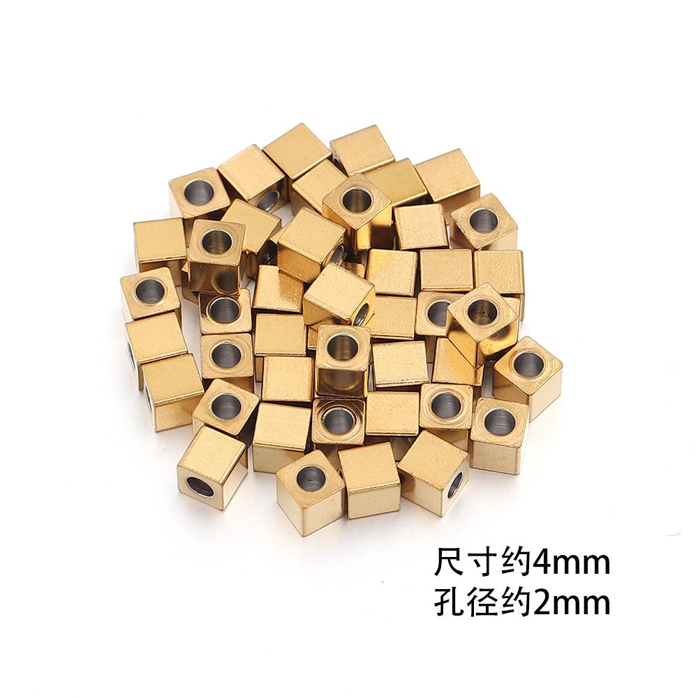 50Pcs 2.5 3 4 5 6mm Stainless Steel Beads Cube Spacer Beads Square Loose Beads For DIY Jewelry Making Necklace Bracelet Supplies