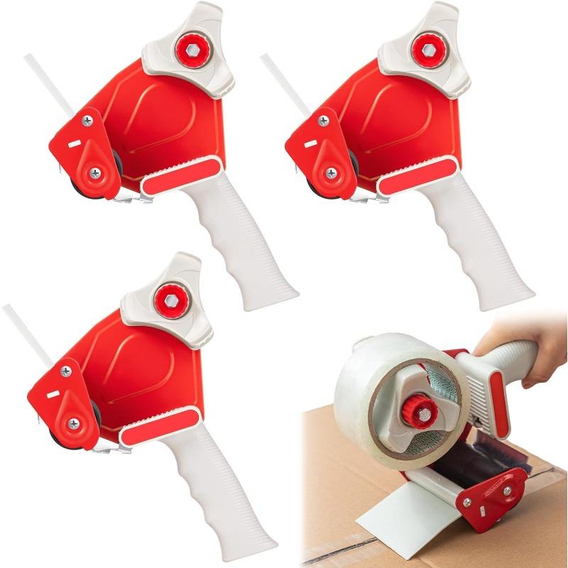 2 Inch Wide Red Packing Tape Dispenser Large Express Packaging Cutter Heavy Duty Tape Holder Shipping Packing Tool Accessory