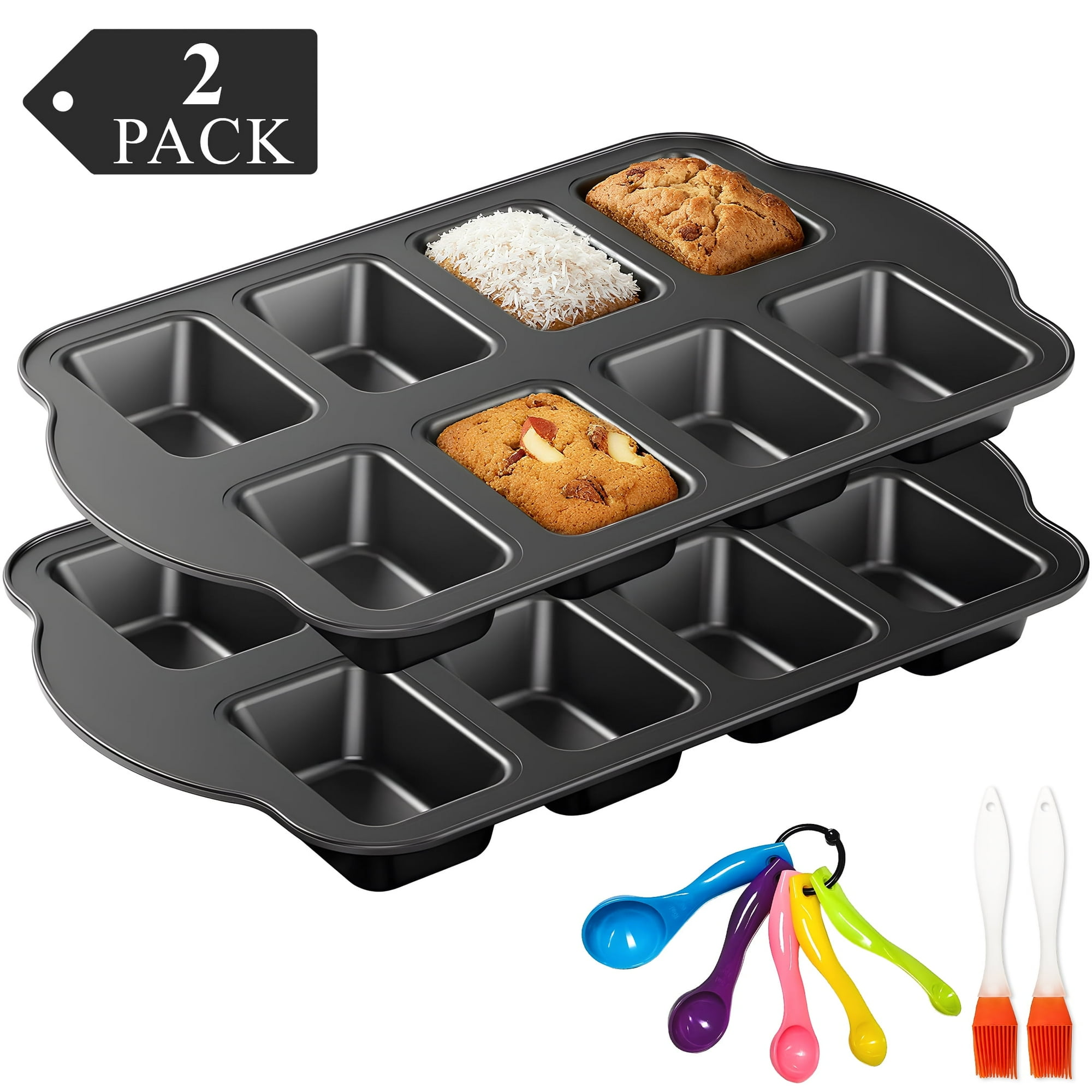 

Mini bread mold, 8 cavities, non-stick - For DIY home baking, 2 units