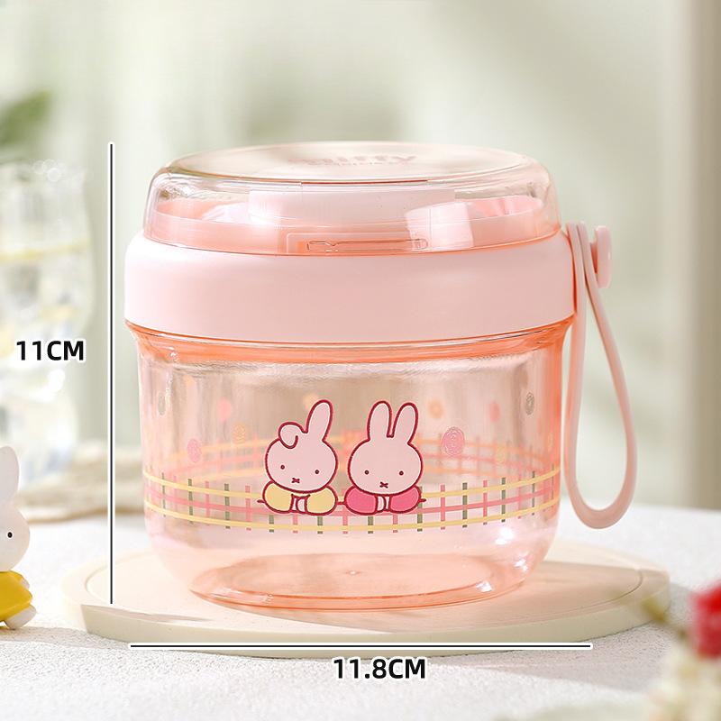 

Yogurt Cup Breakfast CupCovered Spoon Portable Cup Fruit Cup Overnight Breakfast BowlSalad Cup рожевий