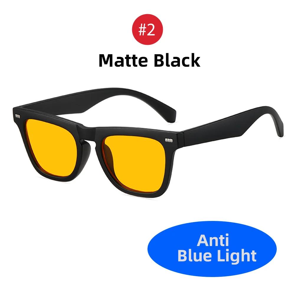 Rectangle Vintage Black Blue Light Blocking Glasses Men Gaming Anti Bluelight Women Orange Night Vision Computer Eyeglasses